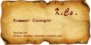 Kummer Csongor névjegykártya